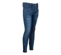 HKM Aymee Denim basanes en Silicone Culotte d'équitation pour Enfants Bleu Foncé 122/128