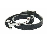 HKM Bracelet en Cuir pour Adulte - Bleu foncé - M