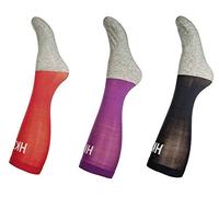 HKM Chaussettes microcot Ton Colour Lot de 3 L Dunkelblau/Lila/Rot