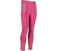 HKM Claire Fond 1/1 en Silicone Leggings d'équitation pour Enfants Rose 110/116