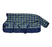 HKM Cleveland Check Couverture highneck 600D, polair Navy/Vert/À Carreaux 115 cm