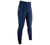 HKM Comfort Style Fond 1/1 en Silicone Culotte d'équitation pour Fille Bleu Foncé 170