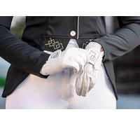 HKM Competition 1238 Gants d'équitation Blanc/Rose Taille L