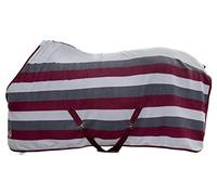 HKM Couverture professionnelle pour cheval Gris foncé/rouge vin/gris pierre 125