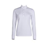 Polo de concours manches longues femme HKM Emilia Blanc S