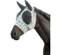 HKM Flamingo Elastic Masque anti mouches Vert/Rose Bonbon Pur-sang