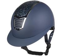 HKM Glamour Shield Casques d'équitation Mixte-Adulte, Bleu foncé/argenté (6971), 53-55 cm