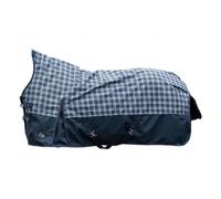 HKM Glasgow Couverture highneck 1200D, 100g Bleu Foncé/Carreaux 165