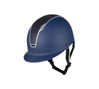 HKM Glitter Casque d'équitation Adulte Unisexe, Bleu foncé/Argent, 51-55 cm