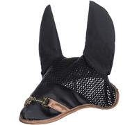 HKM Golden Bit Bonnet anti mouches Bleu Foncé Cheval