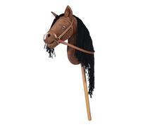 HKM Hobby Horse Mini cheval de bataille en peluche douce avec mors amovible (marron/noir)