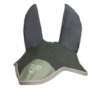HKM Horse Spirit Bonnet Anti-Mouches Motif Poney Gris Vert