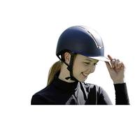 HKM Lady Shield Casque d'équitation Unisexe, Bleu Foncé/Or Rose, S