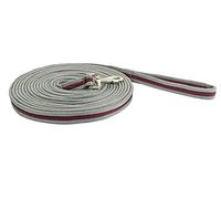HKM Laisse Longue Soft Gris foncé/Bordeaux 800 cm
