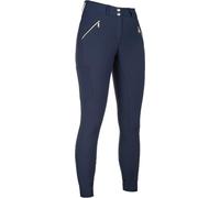 HKM Lia High Waist Fond 1/1 en Silicone Culottes d'équitation pour Femme Bleu Foncé 32