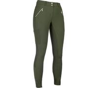 HKM Lia High Waist Fond 1/1 en Silicone Culottes d'équitation pour Femme Vert Olive 44