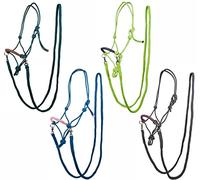 HKM Licol à strass Azur/rose