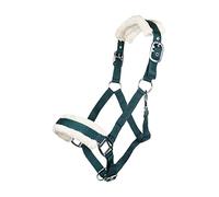 HKM Licol cour d'épiscopat avec rembourrage en peluche Vert foncé Poney