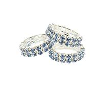 HKM Lot de 5 élastiques pour crinière - Cristal - Bleu Clair