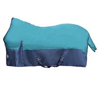 HKM Louisana Couverture de pâturage à col Haut avec Polaire 1680D Bleu pétrole/Bleu Marine