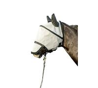 HKM Masque anti mouches, protection naseaux détachable Argenté/Noir L