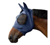 HKM Masque de protection anti-mouches élastique pour protéger le cheval contre les mouches et les insectes - Avec passage de la tête (bleu foncé, taille M)