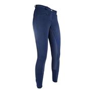 HKM Pantalon d'équitation pour homme Basic belmtex Grip basanes 3/4, Bleu - Bleu foncé, 36
