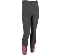 HKM Pony Dream II Fond 1/1 en Silicone Leggings d'équitation pour Enfants Gris-Vert 158/164