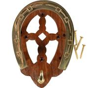 HKM Porte brides fer à cheval en bois et laiton Laiton One Size