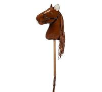 HKM - Hobby Horse Premium - Renard foncé avec licol et queue - Cheval de bâton pour enfants - Avec accessoires pour le hobby Horsing - 750 g