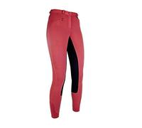 HKM Reithose-Basic Belmtex Grip Easy-3/4 Besatz3091 rot/schwarz34 Bas Mixte, Rouge/Noir, Taille 34