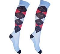 HKM Reitsocken-Check Classico Chaussettes Homme, Bleu/Bleu foncé, 39-42
