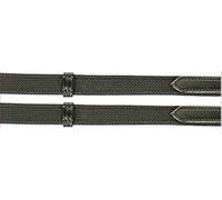 HKM Rênes entretissées de Caoutchouc Noir One Size