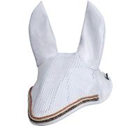 HKM Rosegold Glamour Style Bonnet anti mouches Blanc/Or Rose Poney