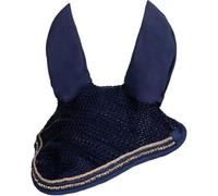 HKM Rosegold Glamour Style Bonnet anti mouches Bleu Foncé/Or Rose Poney