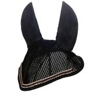HKM Rosegold Glamour Style Bonnet anti mouches Noir/Or Rose Poney