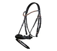 HKM Rosegold Glamour Style Bridon Noir/Or Rose Cheval