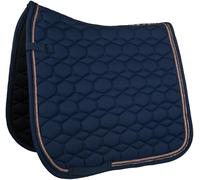 HKM Rosegold Glamour Style Tapis Bleu Foncé/Or Rose Dressage poney