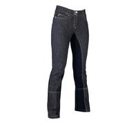 HKM SPORTS EQUIPMENT Jodhpur-Miss Blink-1/1 Alos Besatz6169 Pantalon Femme, Jeansblau/Dunkelblau, 164 cm