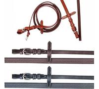 HKM Sports Equipment Rênes avec revêtement en Caoutchouc, Marron, Pur-Sang rênes -5644 M