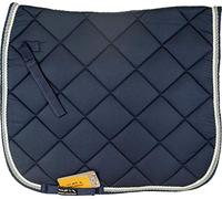 HKM SPORTS EQUIPMENT Tapis de Selle Grand matelassé avec Doublure Fonctionnelle et Ourlet Polyvalent Bleu foncé