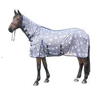 HKM Stars Combo Couverture Anti Mouches Gris/Noir 125 cm