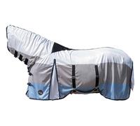 HKM Strong Couverture anti mouches avec collier Bleu/Blanc/Gris 115