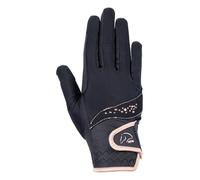 HKM Unisex Rosegold Glamour Style Gants d’équitation Noir XS