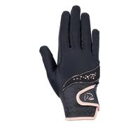 HKM Unisex Rosegold Glamour Style Gants d’équitation Noir XXL