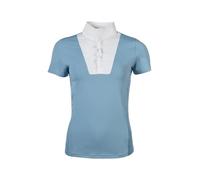 HKM Virginia Manches Courtes Polo de Concours, Bleu Glacier, M Femme