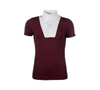 HKM Virginia Polo de Concours Manches Courtes pour Femme Bordeaux S