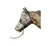 HKM Zebra Masque Anti, Protection naseaux Blanc/Noir Poney