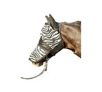 HKM Zebra Masque Anti, Protection naseaux Blanc/Noir Shetland Poney