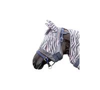 HKM Zebra Rose Masque anti-mouches Rose/gris Poney Taille